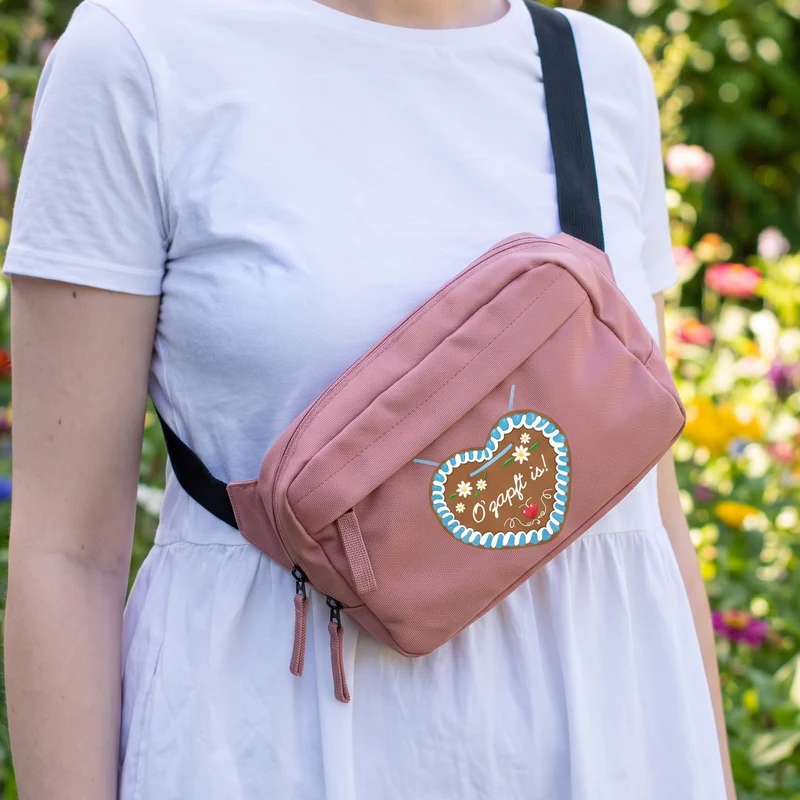 Bauchtasche mit Lebkuchenherz & Name personalisiert | Crossbody Bag für Volksfest, Frauen & Männer