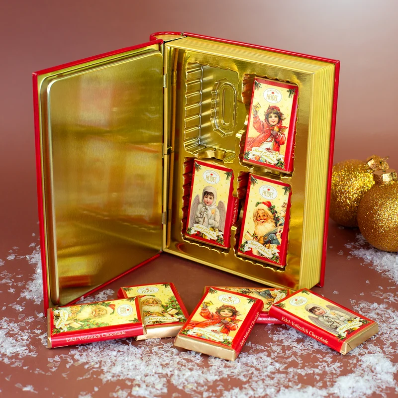 Schokoladenbuch Weihnachts-Nostalgie aus Metall
