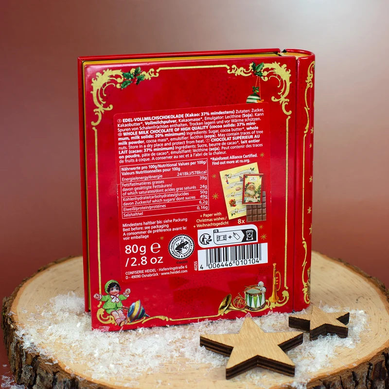 Schokoladenbuch Weihnachts-Nostalgie aus Metall