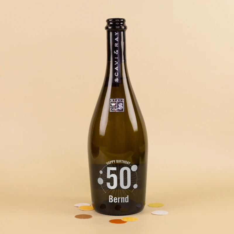 Scavi & Ray Prosecco personalisiert mit Gravur als Geschenk zum Geburtstag | 750 ml Secco Flasche