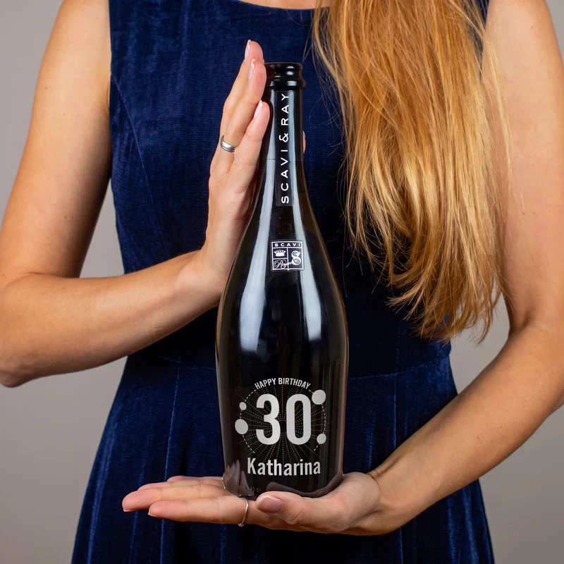 Scavi & Ray Prosecco personalisiert mit Gravur als Geschenk zum Geburtstag | 750 ml Secco Flasche