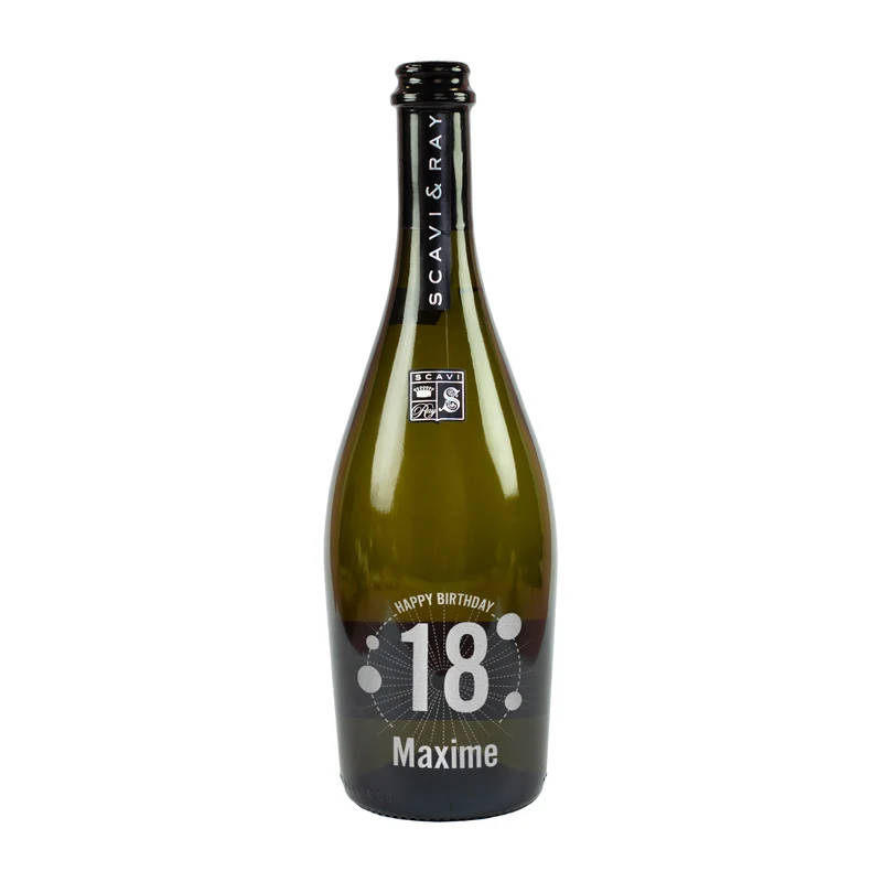 Scavi & Ray Prosecco personalisiert mit Gravur als Geschenk zum Geburtstag | 750 ml Secco Flasche