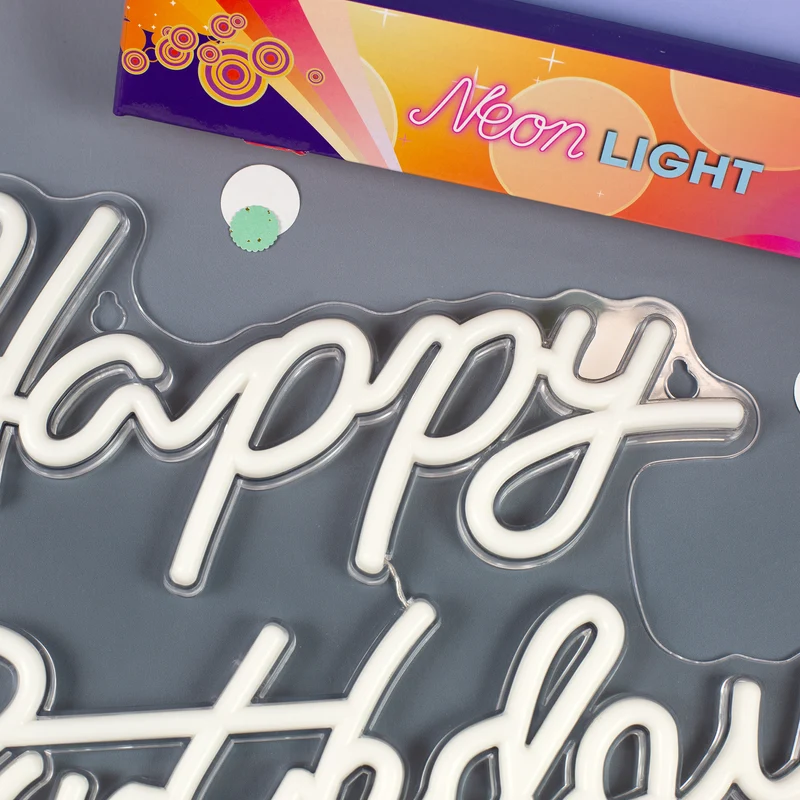 Neon Schild - Happy Birthday 42 x 28 cm