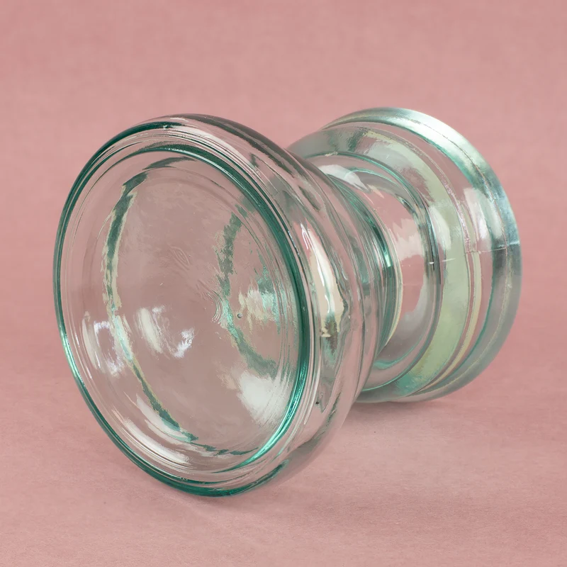 Kerzenhalter aus Glas handgearbeitet | Kerzenständer aus 100% recyceltem Glas für Stumpenkerzen