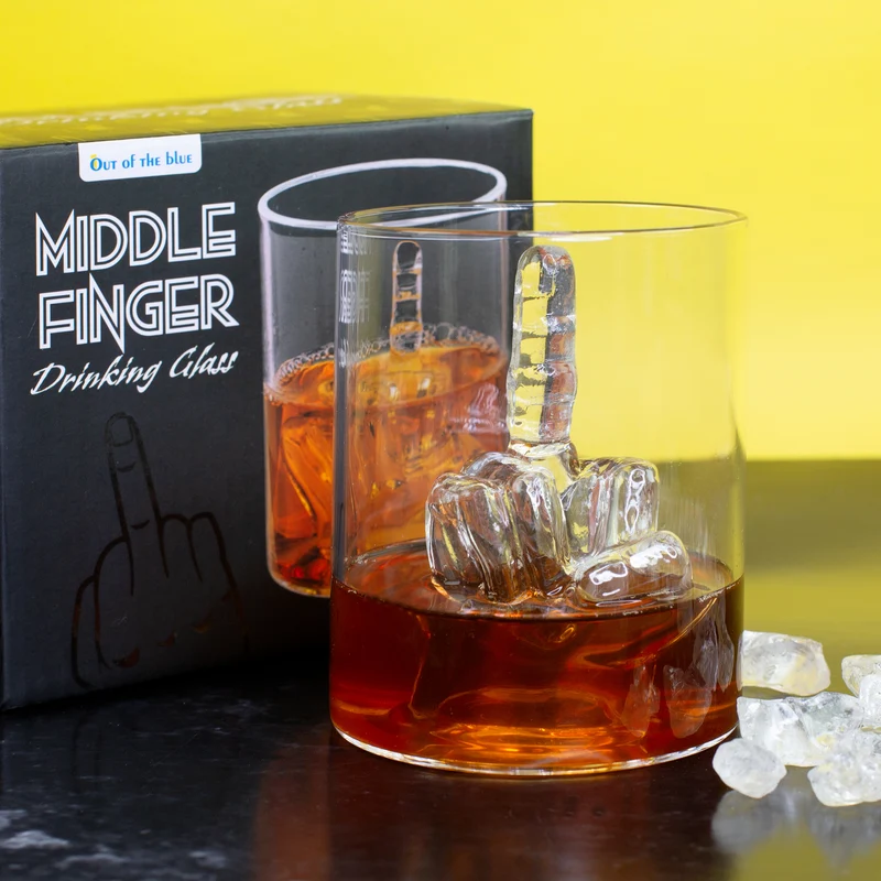 Trinkglas Mittelfinger als lustiges Geschenk