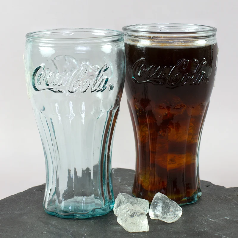 Coca-Cola Glas in klassischer retro Form 400ml | Trinkglas als Geschenk | Nachhaltig & Handgefertigt