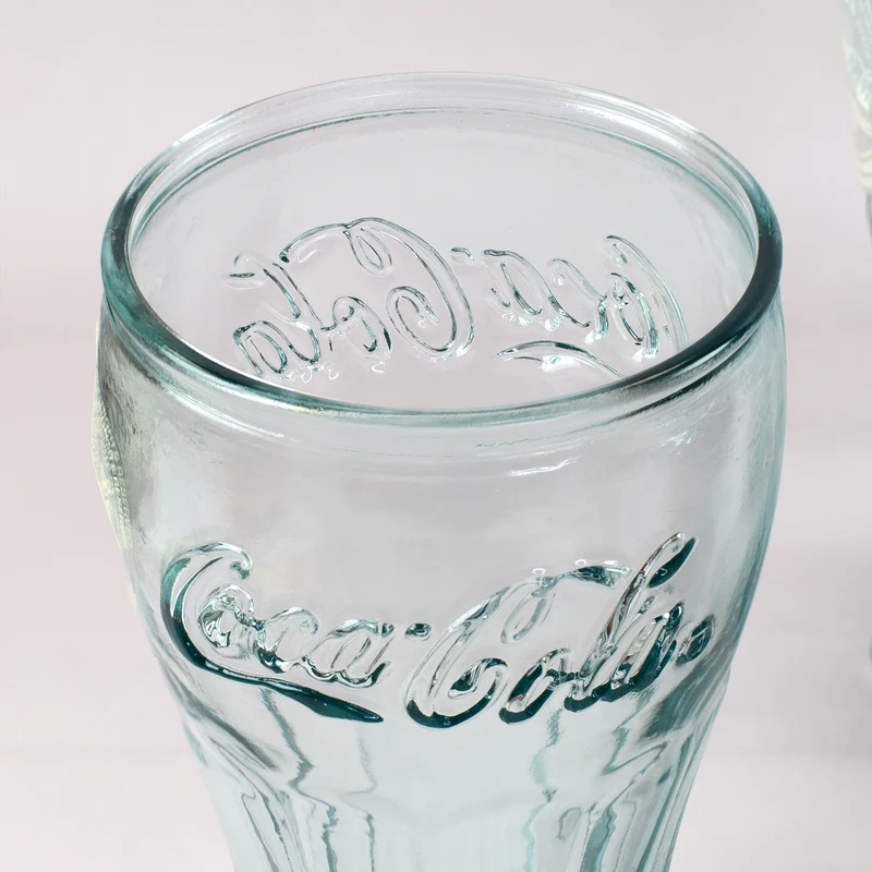 Coca-Cola Glas in klassischer retro Form 400ml | Trinkglas als Geschenk | Nachhaltig & Handgefertigt