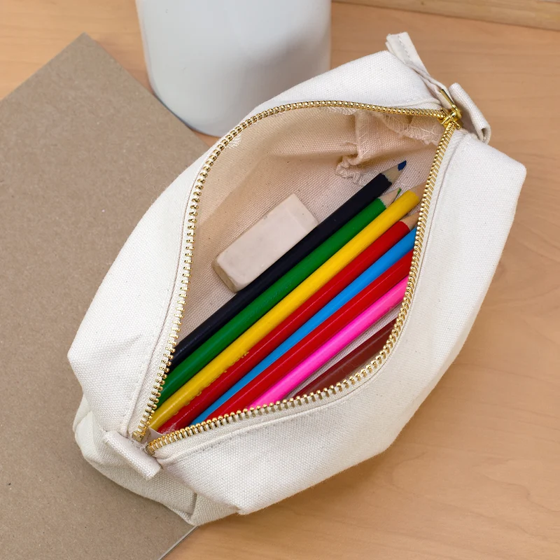 Beautycase & Schlampermäppchen mit Eukalyptus Motiv und Name personalisiert | Canvas Tasche 2 Größen
