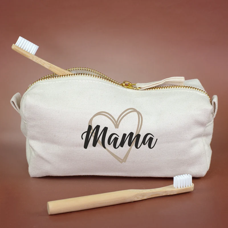 Beautycase & Schlampermäppchen mit Herz und Name personalisiert | Tasche als Geschenk für Frauen