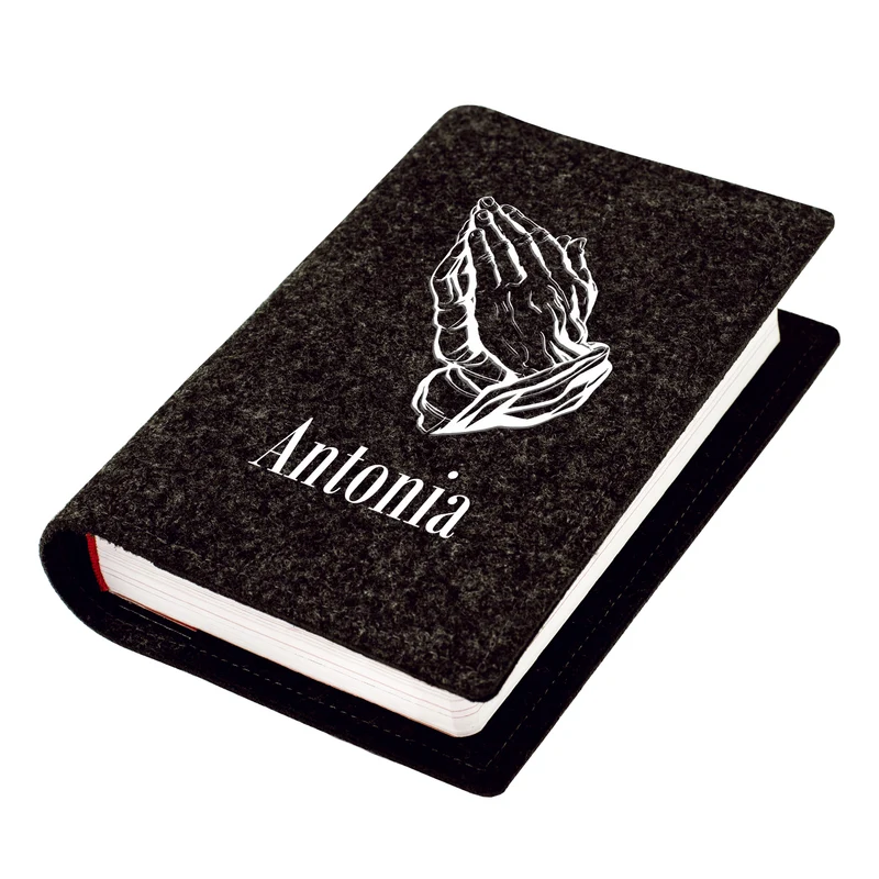 Personalisierte Buchhülle für Gotteslob mit Motiv betende Hände & Name | Hülle für Gesangbuch & Bibel