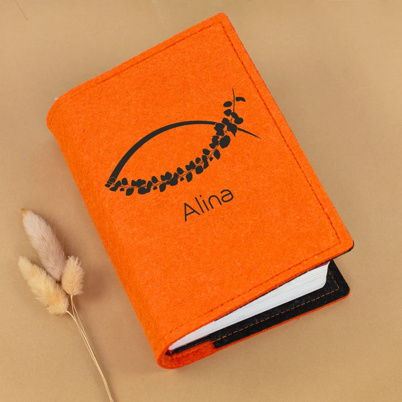 Buchhülle für Gotteslob mit Ichthys Fisch Motiv & Name | Personalisierte Schutzhülle für Gesangbuch