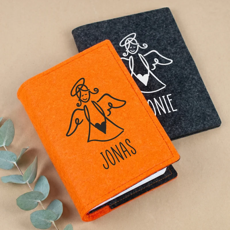 Buchhülle für Gotteslob mit Engel Motiv und Name personalisiert | Schutzhülle für Gesangbuch & Bibel