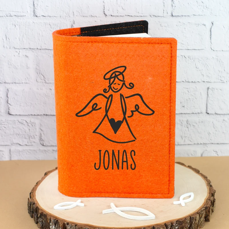 Buchhülle für Gotteslob mit Engel Motiv und Name personalisiert | Schutzhülle für Gesangbuch & Bibel