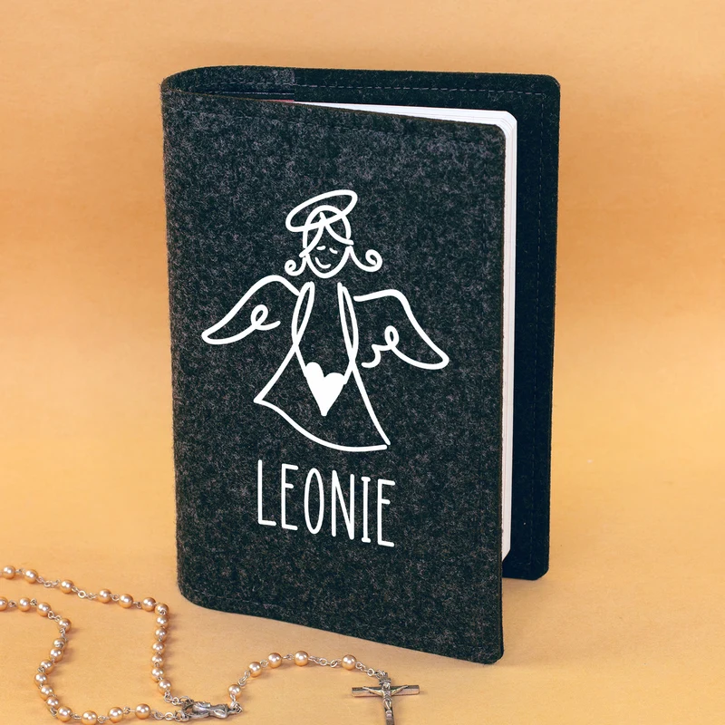 Buchhülle für Gotteslob mit Engel Motiv und Name personalisiert | Schutzhülle für Gesangbuch & Bibel