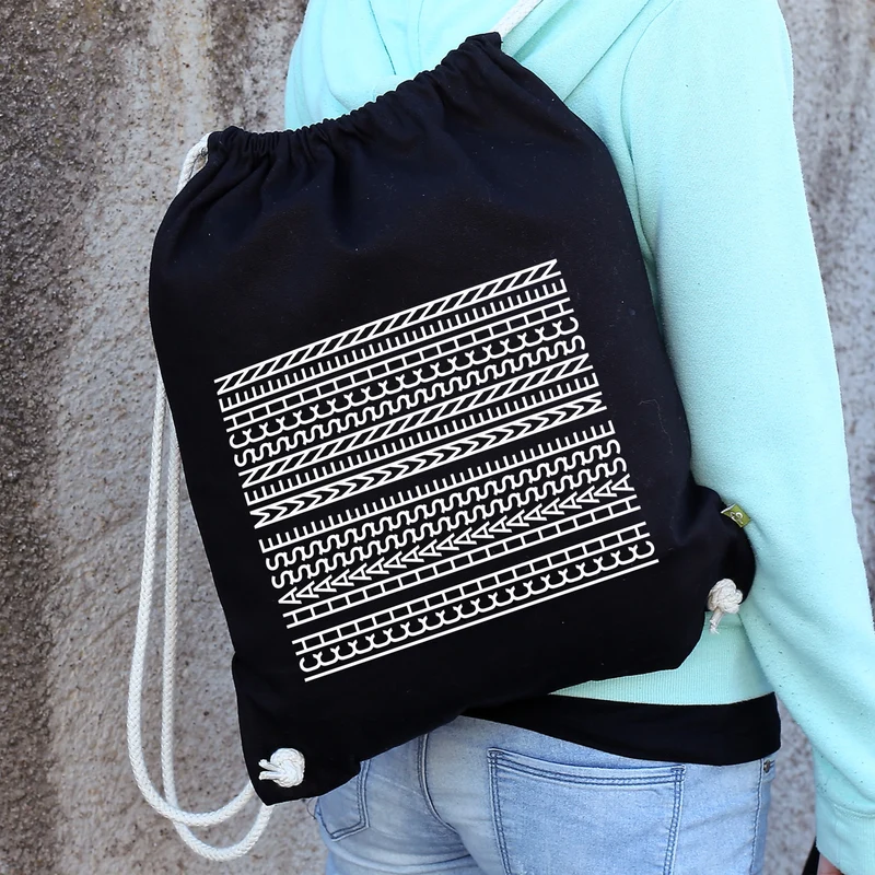 Turnbeutel 'Ich hasse Menschen' als lustiges Geschenk | BIO Rucksack mit versteckter Botschaft Schwarz