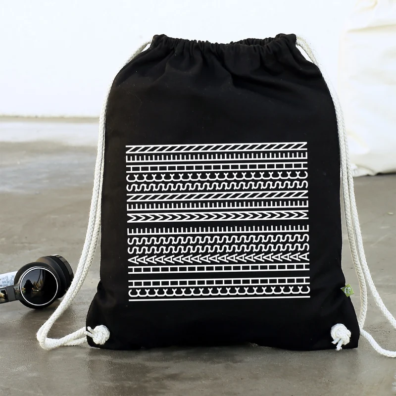 Turnbeutel 'Ich hasse Menschen' als lustiges Geschenk | BIO Rucksack mit versteckter Botschaft Schwarz
