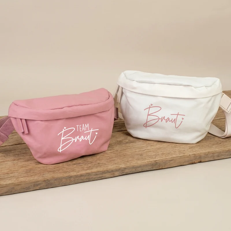 JGA Bauchtasche für Braut & Team Braut | Junggesellenabschied Tasche in Rosa oder Creme für Frauen