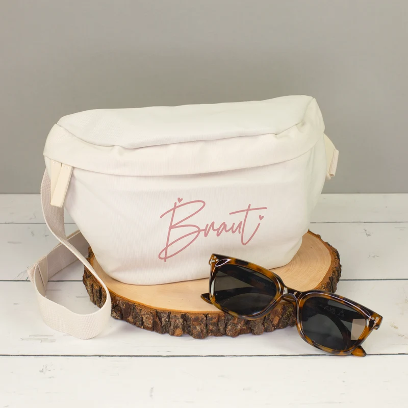 JGA Bauchtasche für Braut & Team Braut | Junggesellenabschied Tasche in Rosa oder Creme für Frauen