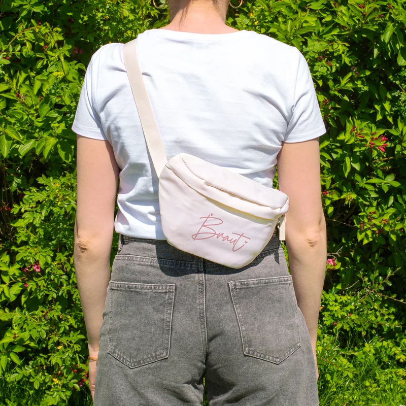 JGA Bauchtasche für Braut & Team Braut | Junggesellenabschied Tasche in Rosa oder Creme für Frauen