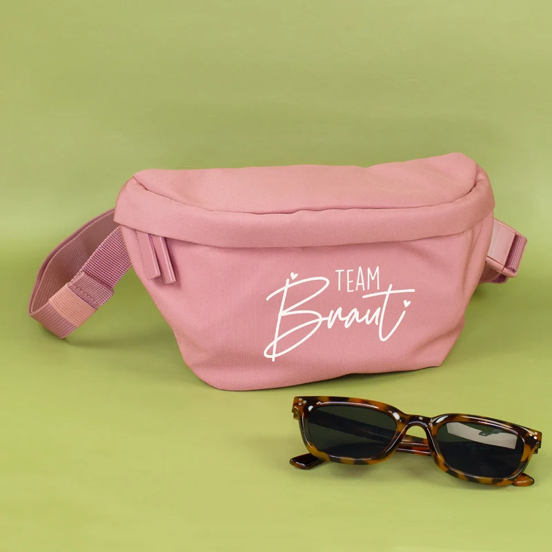JGA Bauchtasche für Braut & Team Braut | Junggesellenabschied Tasche in Rosa oder Creme für Frauen