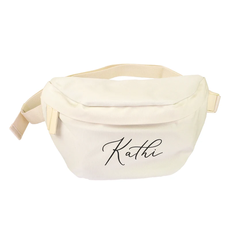 Bauchtasche als Geschenk für Frauen | Personalisierte Gürteltasche für JGA & Geburtstag in Beige Rosa