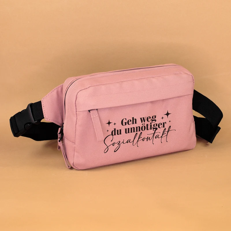 Bauchtasche 'Unnötiger Sozialkontakt' | Umhängetasche als lustiges Geschenk für Frauen mit Farbwahl