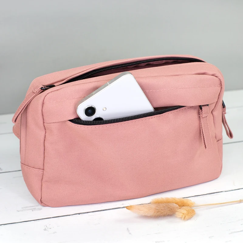 Bauchtasche 'Bin Weinkaufen' in Schwarz & Rosa | Umhängetasche als Geschenk für Frauen & Weinliebhaber