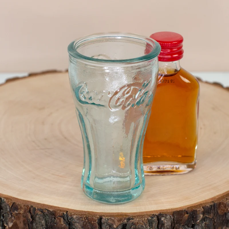Coca Cola Schnapsgläser 6er Set handgefertigt 5cl | Retro Stamper aus recyceltem Glas