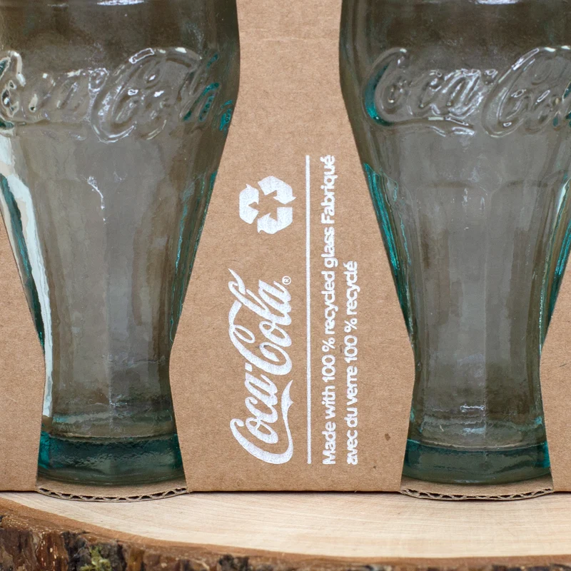 Coca Cola Schnapsgläser 6er Set handgefertigt 5cl | Retro Stamper aus recyceltem Glas