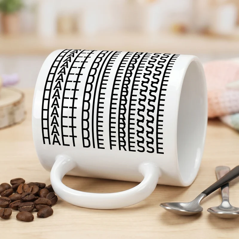 Tasse 'Halt die Fresse' | Kaffeetasse mit versteckter Botschaft als lustiges schwarzer Humor Geschenk