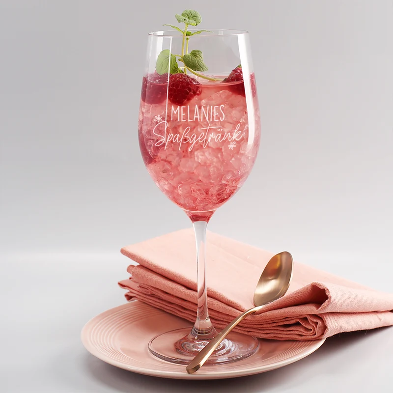Leonardo Wein & Cocktail Glas mit Gravur personalisiert | Spaßgetränk mit Name als Geschenk für Frauen
