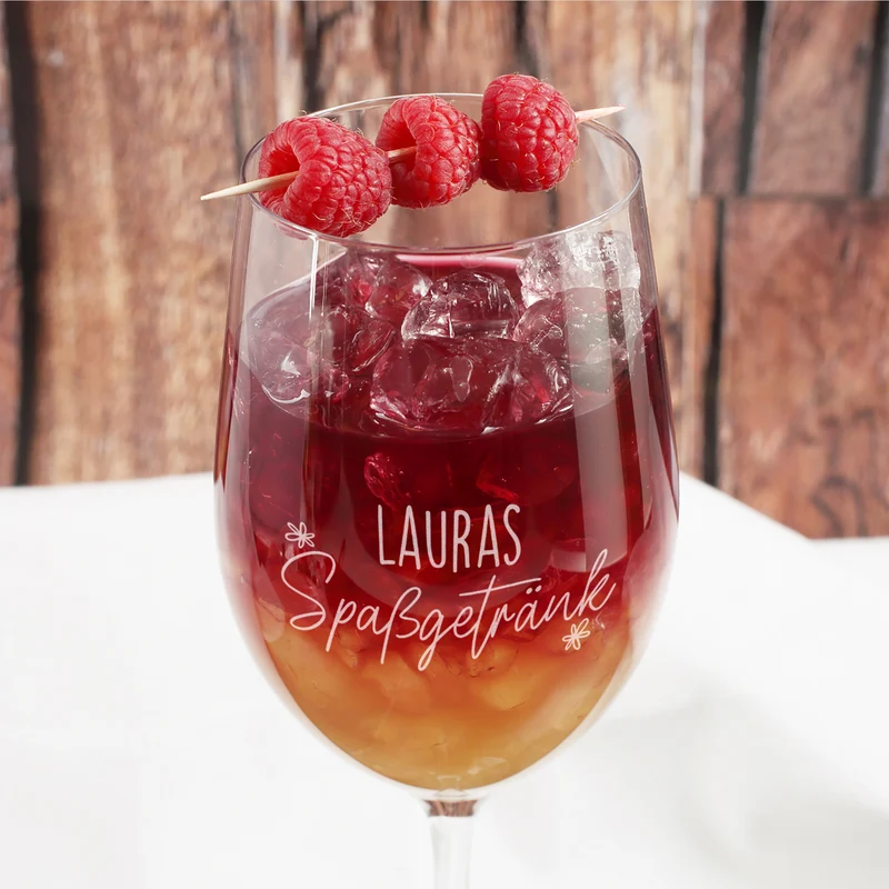 Leonardo Wein & Cocktail Glas mit Gravur personalisiert | Spaßgetränk mit Name als Geschenk für Frauen