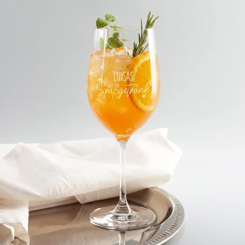 Leonardo Wein & Cocktail Glas mit Gravur personalisiert | Spaßgetränk mit Name als Geschenk für Frauen
