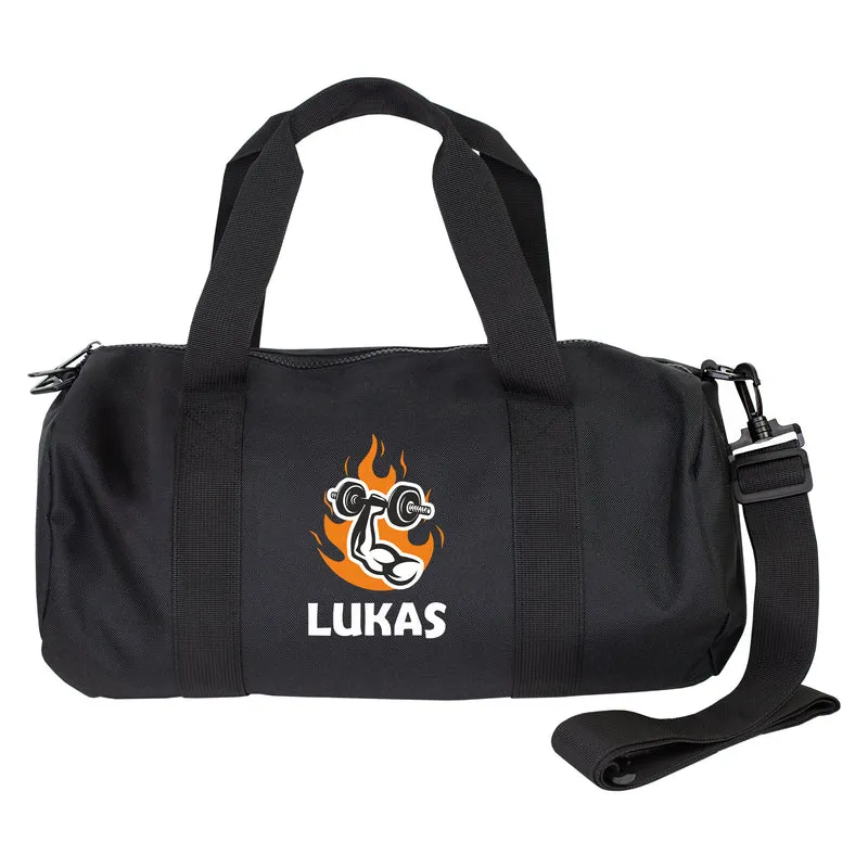 Sporttasche personalisiert mit Name & Gym Motiv | Duffle Bag für Männer & Sport als Geschenk