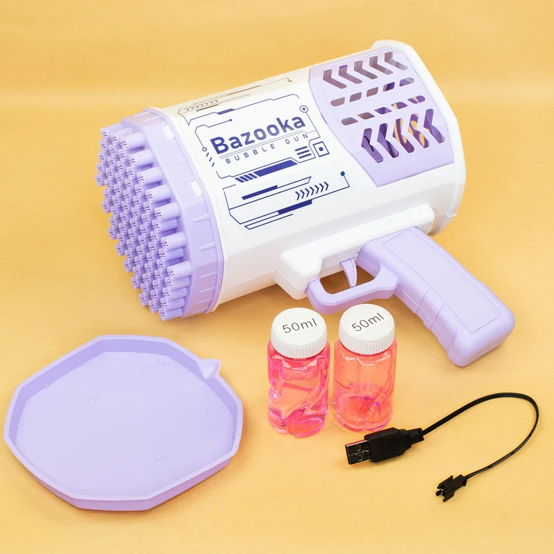 Seifenblasenpistole mit LED Licht | Party Bazooka mit Akku