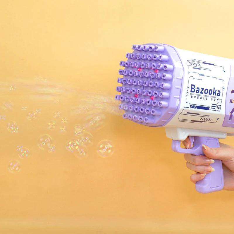 Seifenblasenpistole mit LED Licht | Party Bazooka mit Akku
