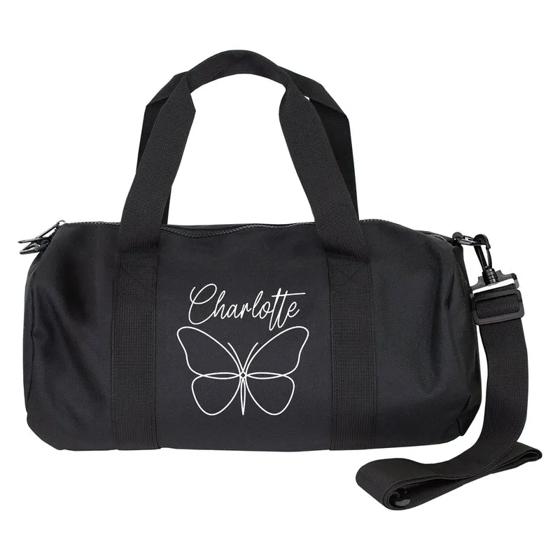 Sporttasche mit Schmetterling Motiv & Name personalisiert | Geschenk zur Einschulung für Mädchen