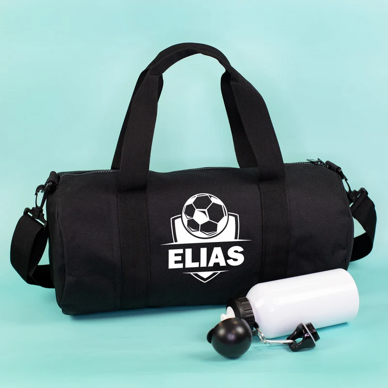 Sporttasche mit Fußball Motiv & Name personalisiert | Reisetasche für Jungen, Schule & Training