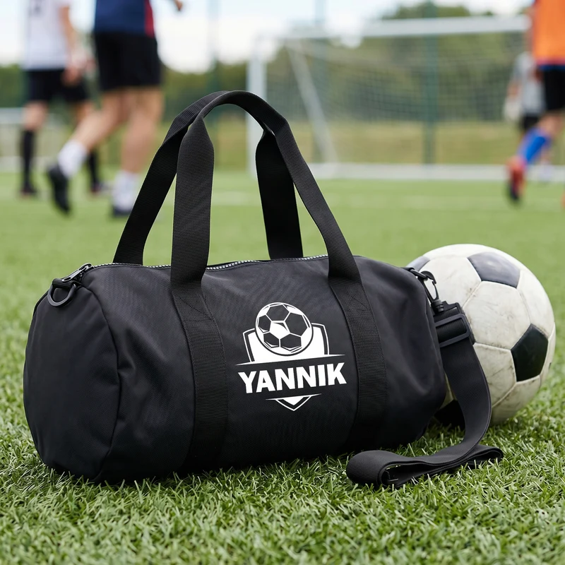 Sporttasche mit Fußball Motiv & Name personalisiert | Reisetasche für Jungen, Schule & Training
