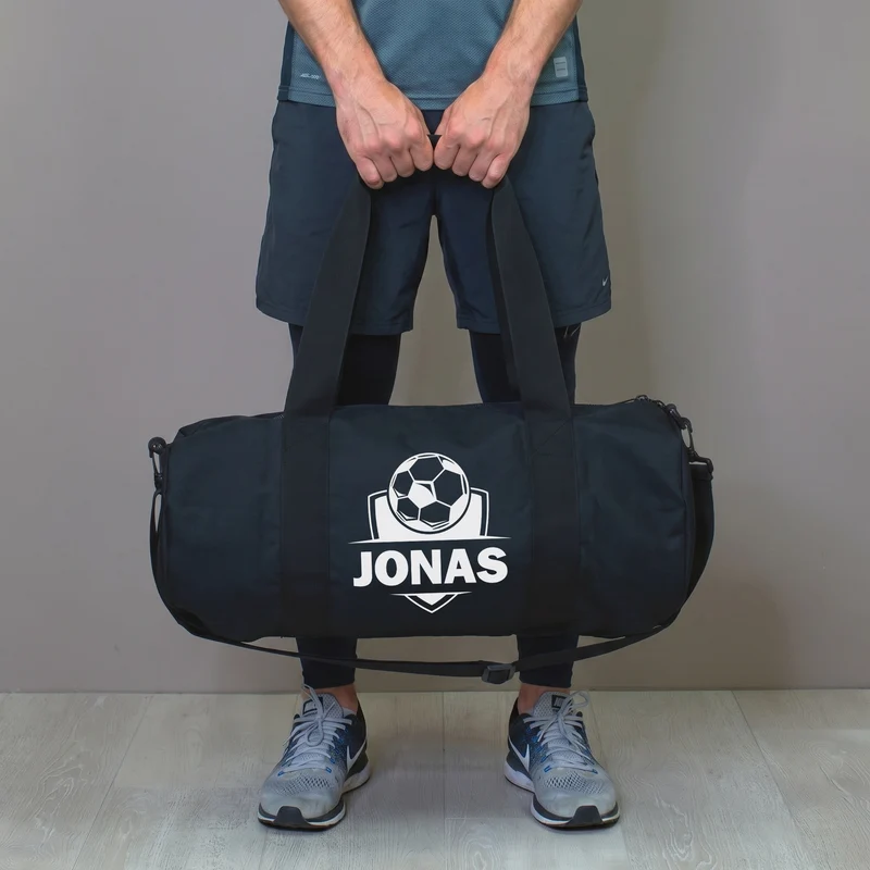 Sporttasche mit Fußball Motiv & Name personalisiert | Reisetasche für Jungen, Schule & Training
