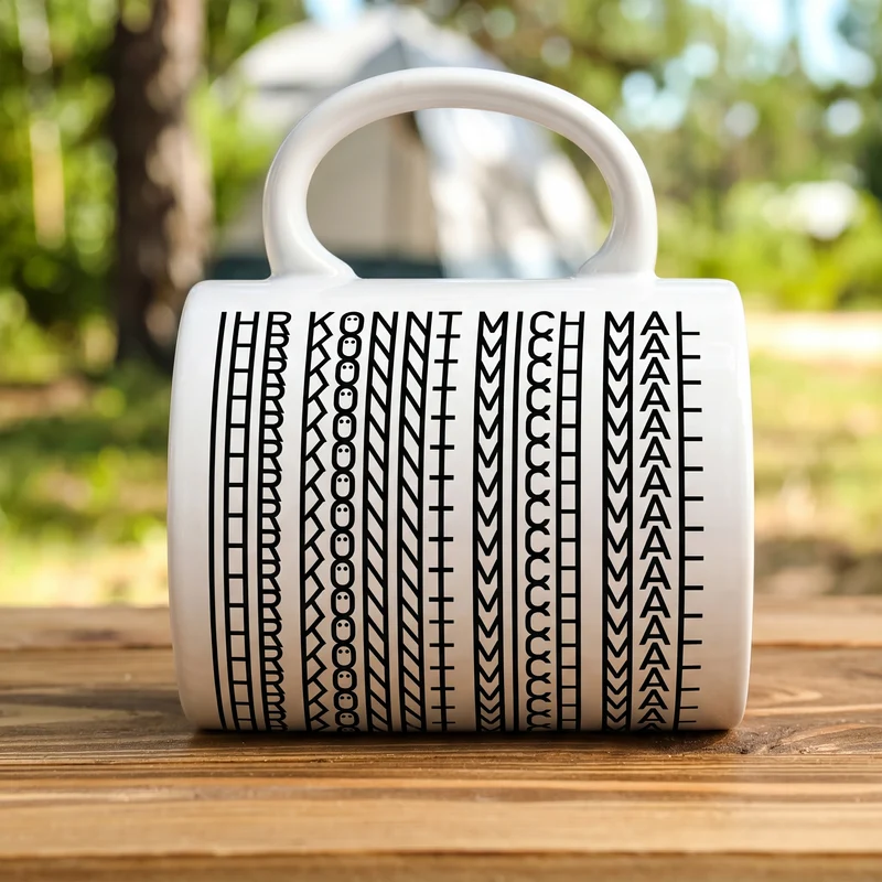 Kaffeetasse mit versteckter Botschaft 'Ihr könnt mich mal' | Tasse als lustiges Geschenk