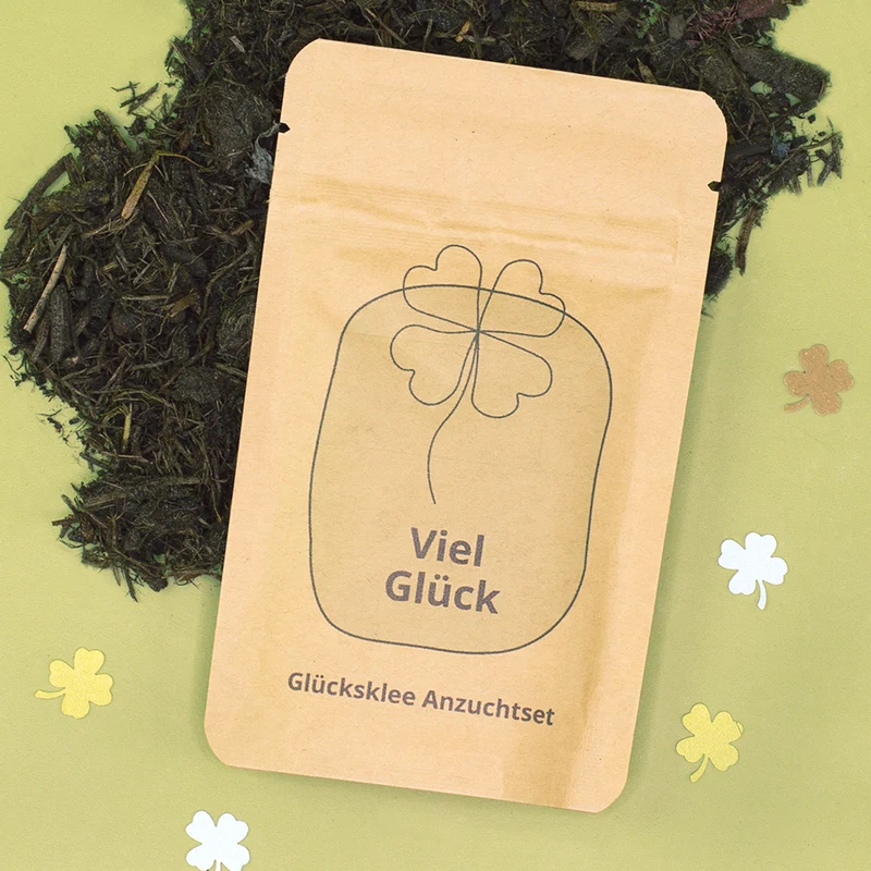 Anzuchtset - Viel Glück | pflanzfertiges Glücksbringer Geschenk