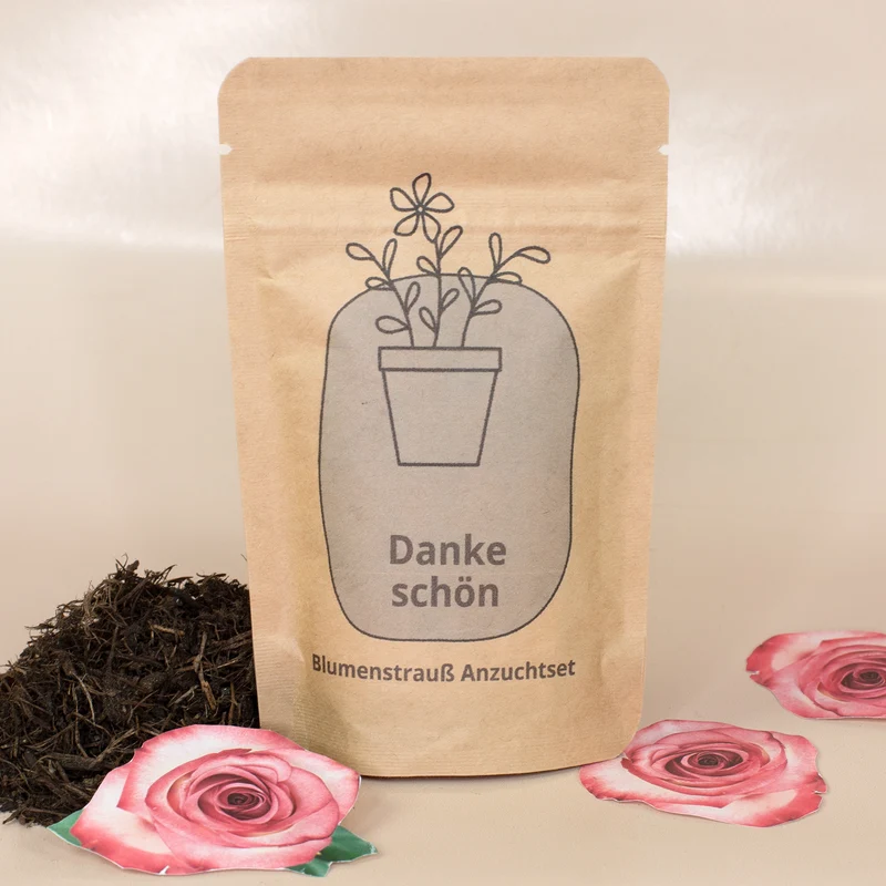 Anzuchtset - Danke schön Geschenk pflanzfertig