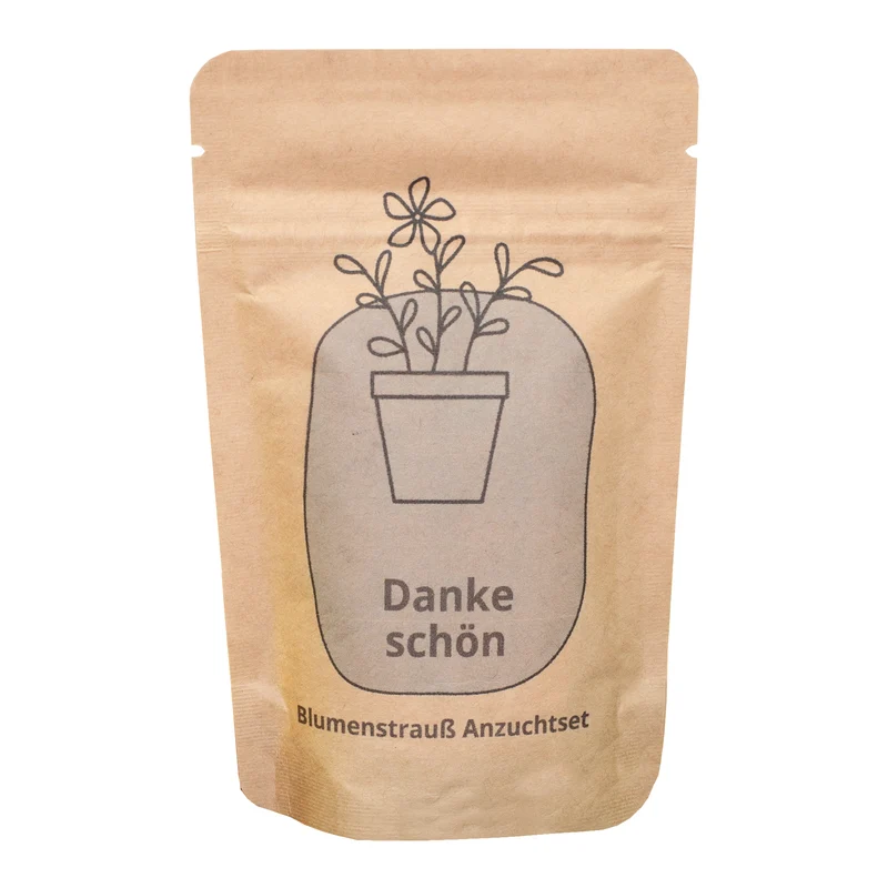 Anzuchtset - Danke schön Geschenk pflanzfertig