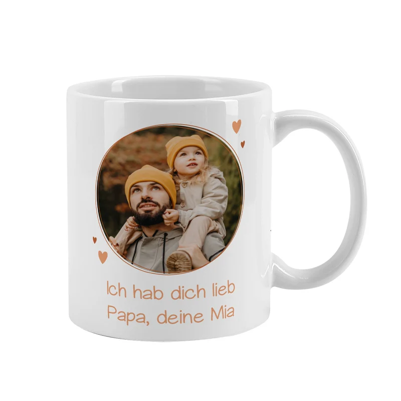 Tasse für Papa zum Vatertag mit Foto & Wunschtext personalisiert | Bär Motiv - du bist unentbärlich