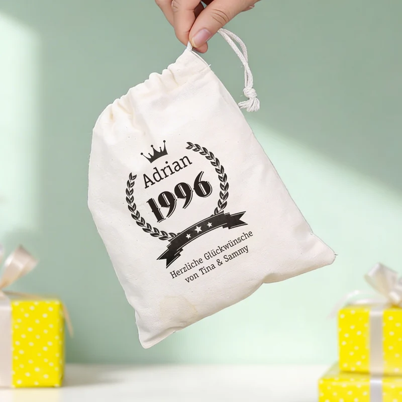 Personalisierter Geschenksack zum Geburtstag mit Name & Wunschtext | Geschenkverpackung in 3 Größen
