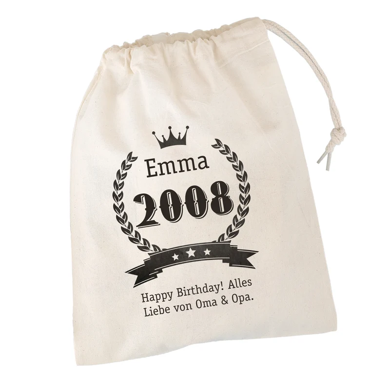 Personalisierter Geschenksack zum Geburtstag mit Name & Wunschtext | Geschenkverpackung in 3 Größen