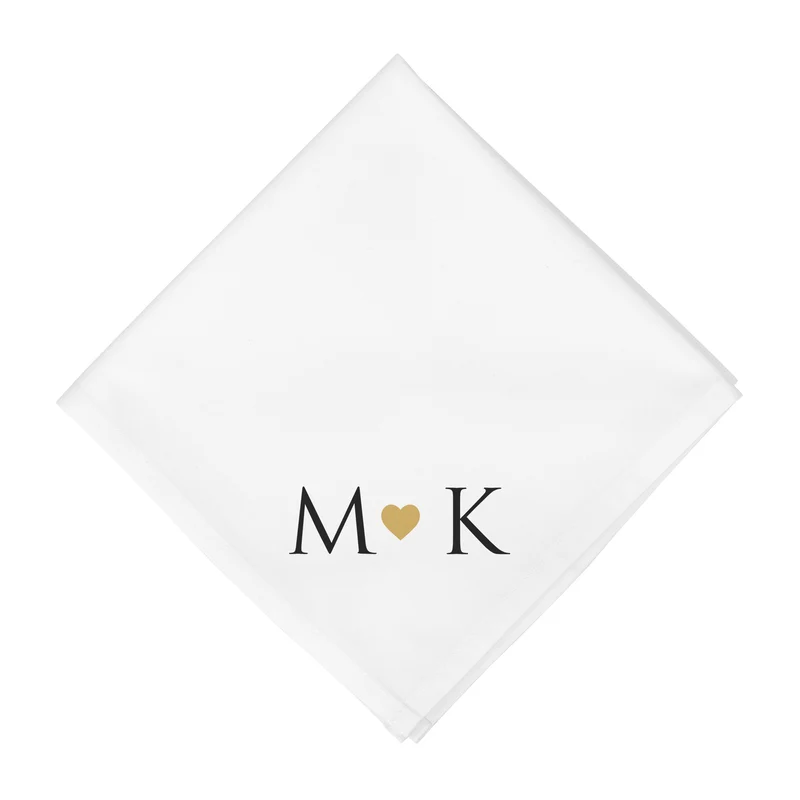 Personalisierte Stoffserviette zur Hochzeit mit Initialen & Herz | Elegante Serviette als Tischdeko