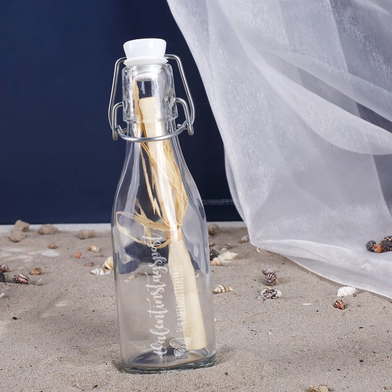 Valentinstagspost aus der kleinen Flasche | Romantische Geschenkidee als Flaschenpost