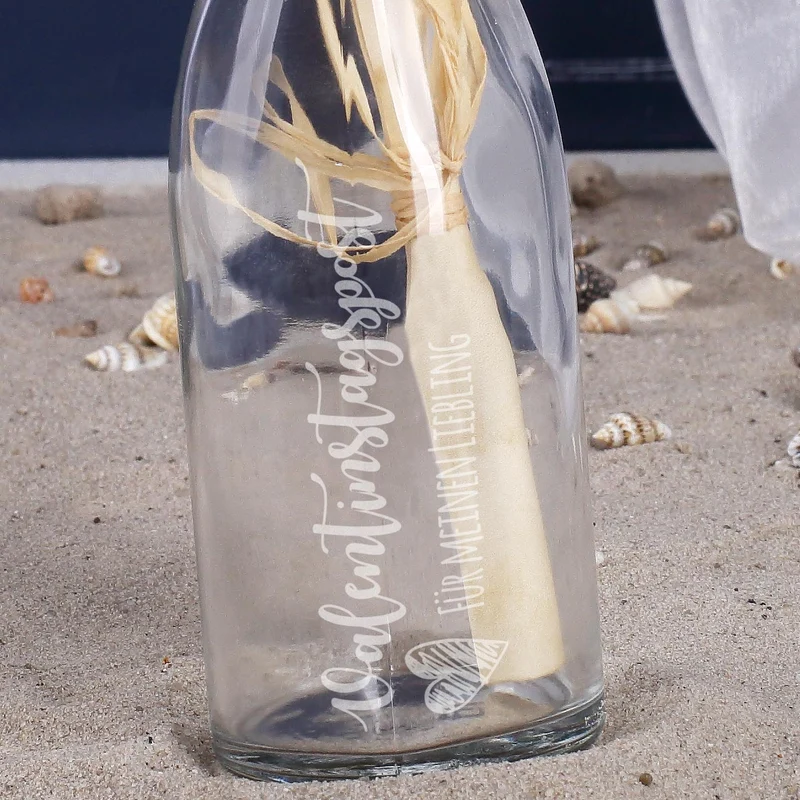 Valentinstagspost aus der kleinen Flasche | Romantische Geschenkidee als Flaschenpost